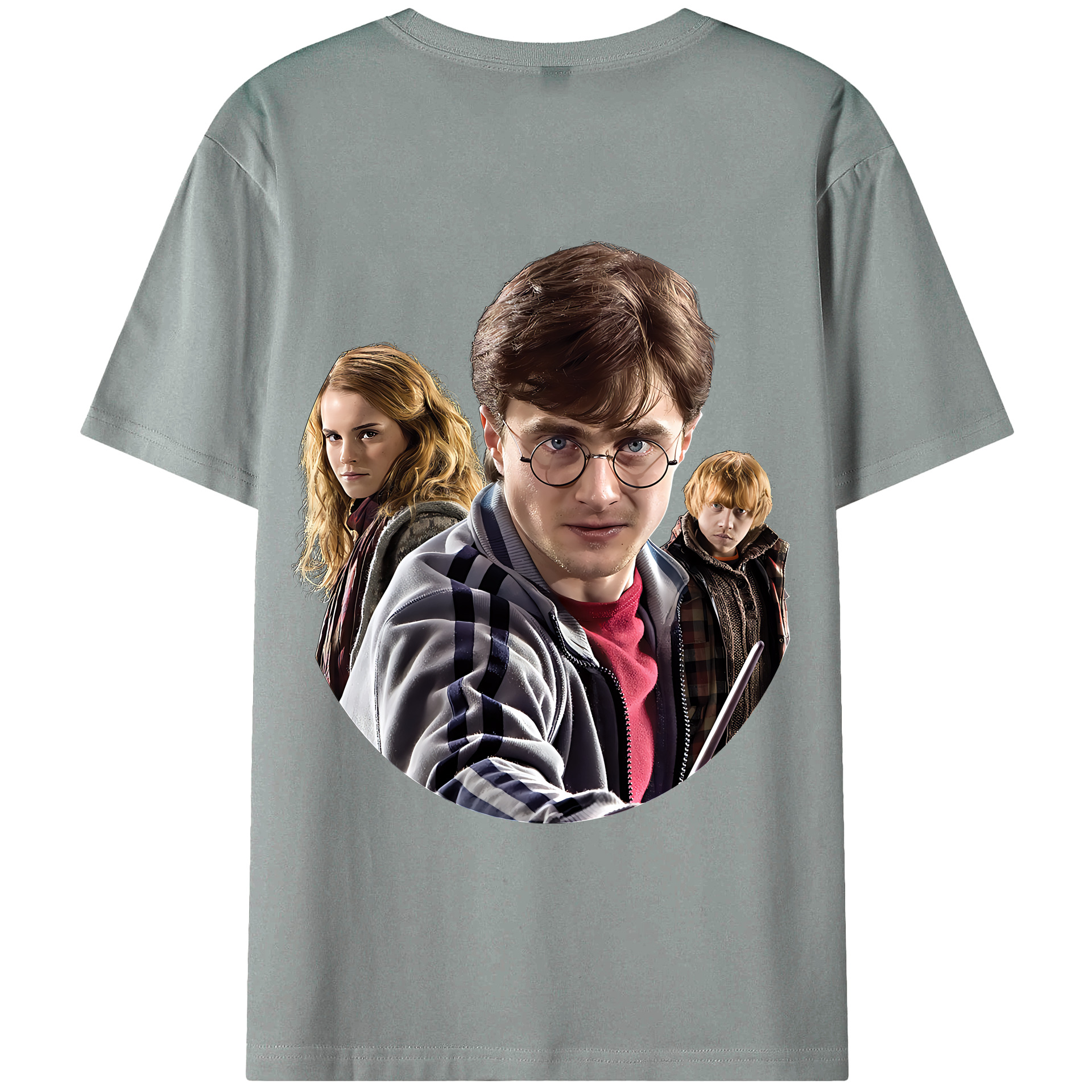 （画像用） Harry Potter ハリー・ポッターシリーズ 綿100％ メンズ半袖Tシャツ（バックプリント） 通気性